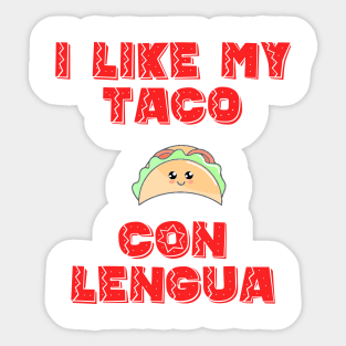 Tacos Con Lengua Sticker